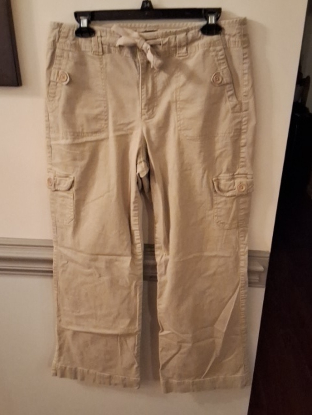 Gloria Vanderbilt Beige Cargo Pants with Utility Pockets